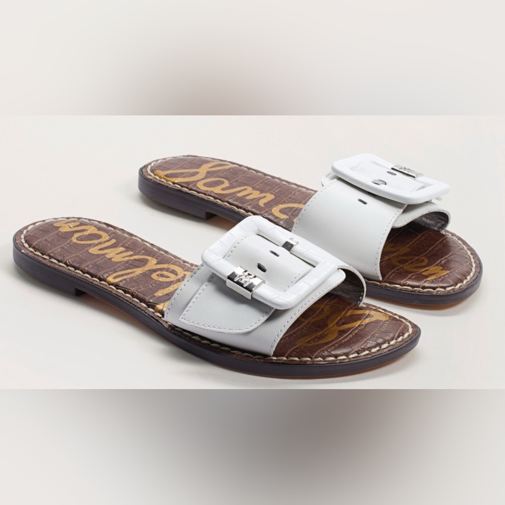 Sam Edelman Granada slide sandals in white leather Size 6.5